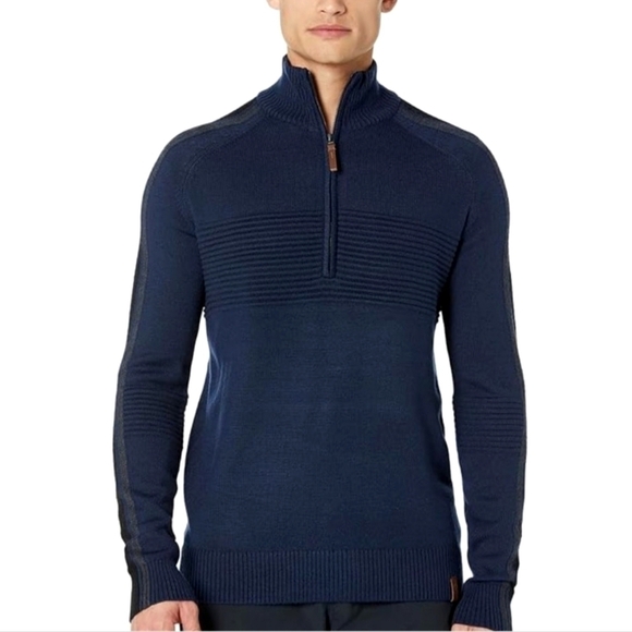 Obermeyer Vince Knit 1/2 Zip Sweater Size Small Admiral NWT - Picture 2 of 12